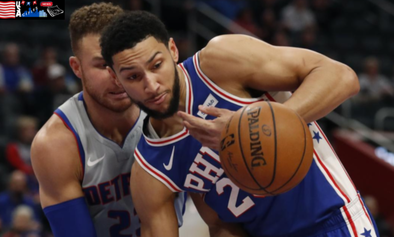 Detroit pistons vs 76ers match player stats